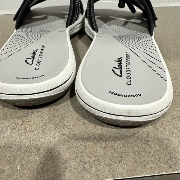 Clarks Cloud Stepper Breeze Piper Black And Gray Slides Sandals 11 M - Picture 7 of 8